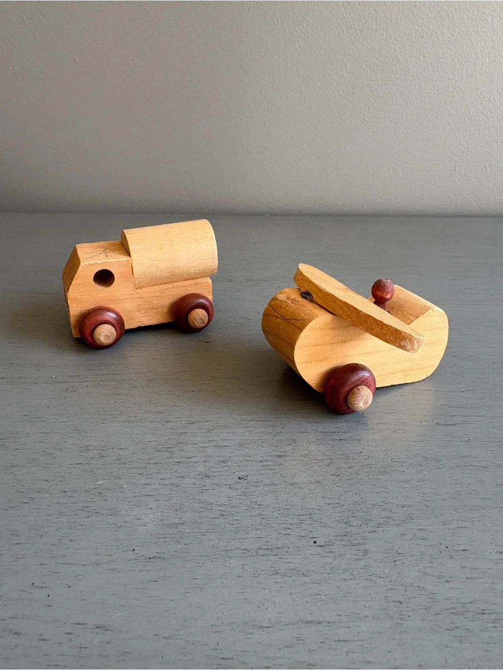 Vintage Montgomery School House Vermont Wooden Vehicles & Plane Toy Lot of 7